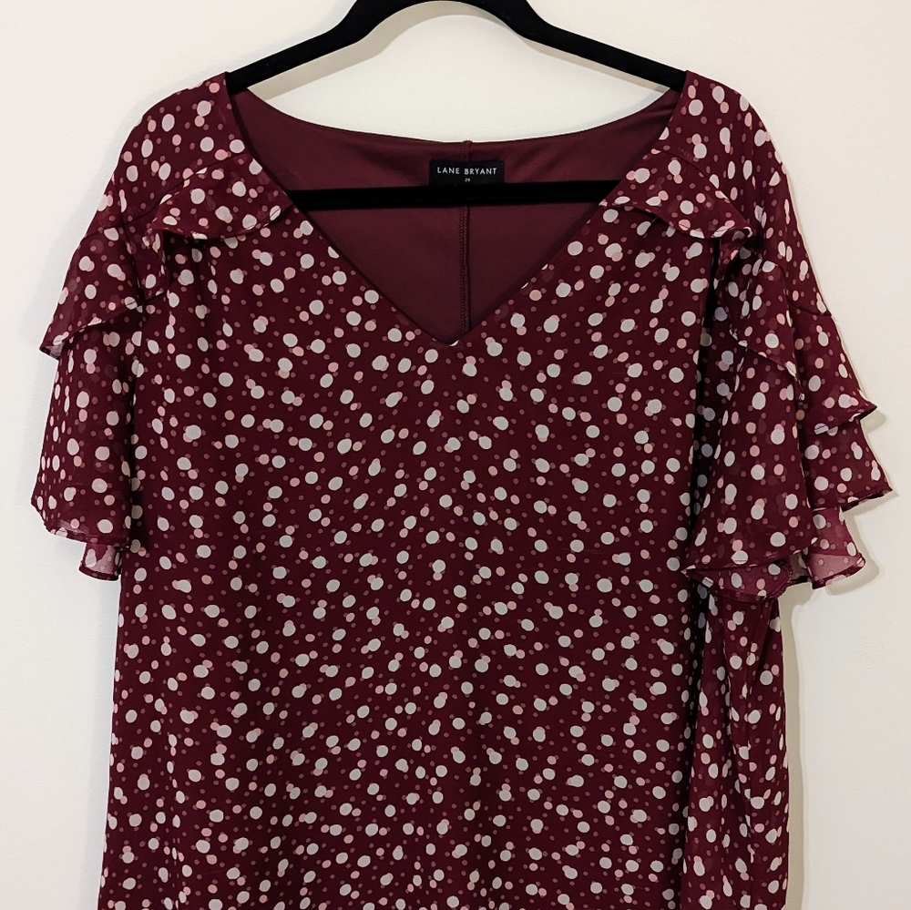 Short-Sleeve V-Neck Ruffled Blouse